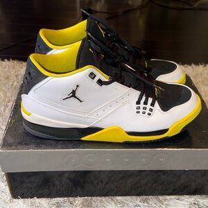 Jordan White Black Yellow Retro Women's Athletic Sneakers